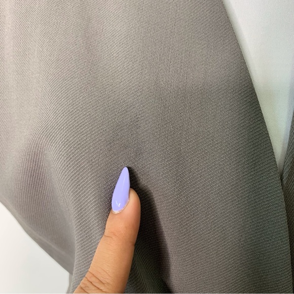 Helmut Lang Women's Grey V-Neck Wrap Sheath Wool Sleeveless Dress Size 10 - Picture 8 of 13